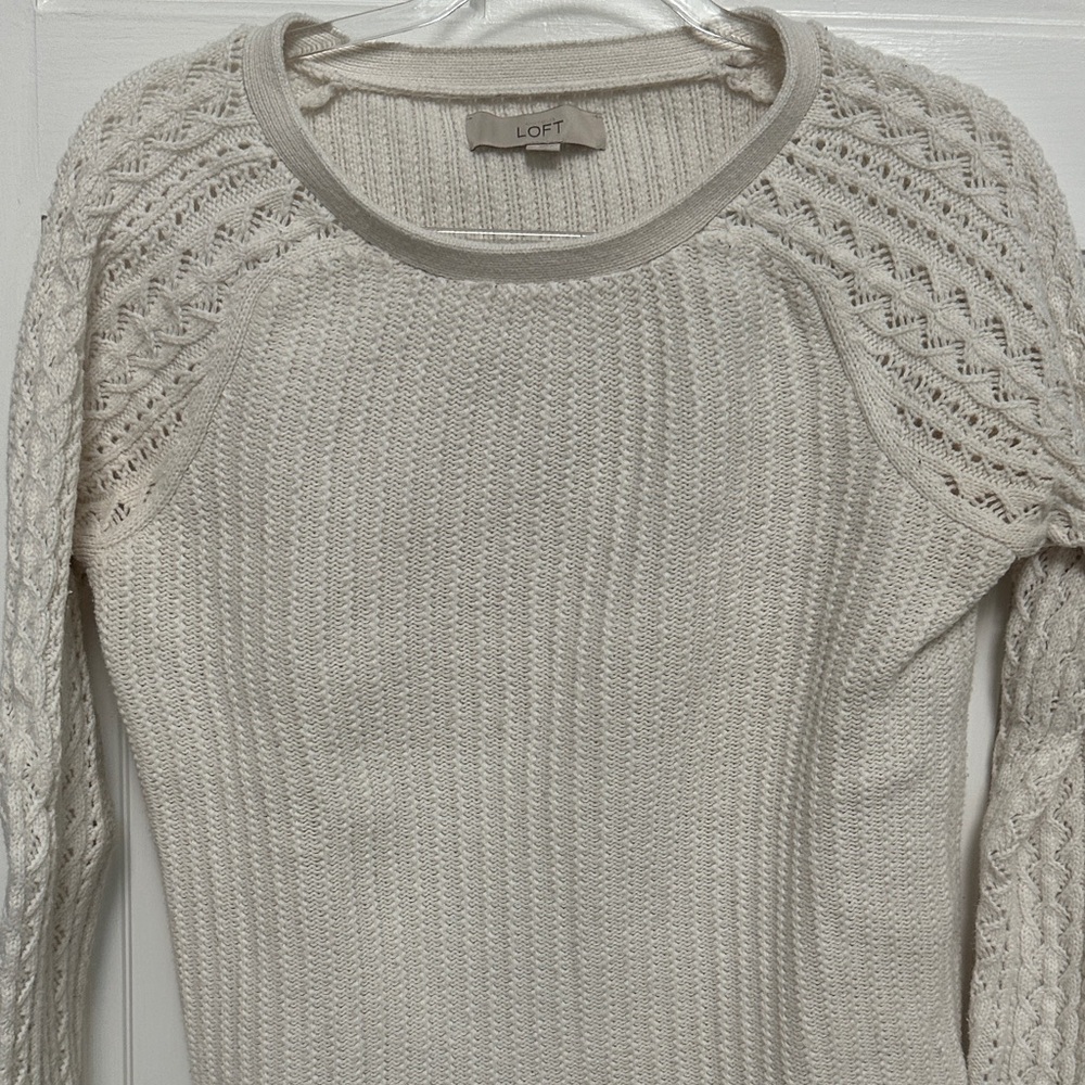 LOFT Women's Ivory Knit Sweater